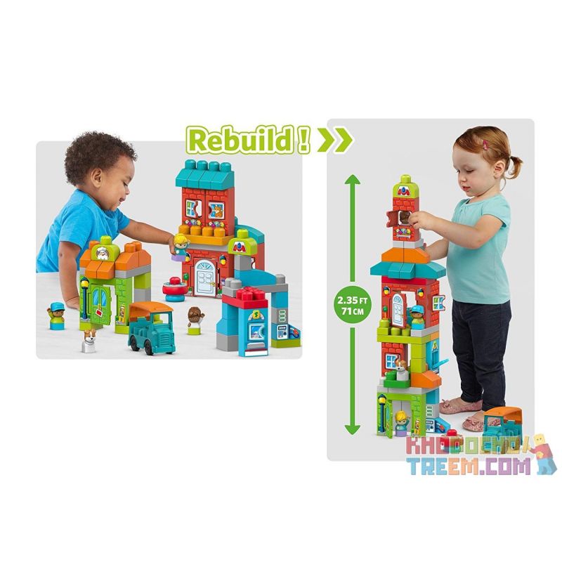 Mega Bloks Mega Bloks FFG36 Main Street Friends X p hinh X p Hinh Tr m X ng 65 Kh i