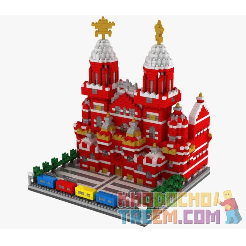 YZ DIAMOND 067 Xếp hình kiểu Nanoblock ARCHITECTURE Vasily Cathedral Nhà Thờ Vasily 2384 khối