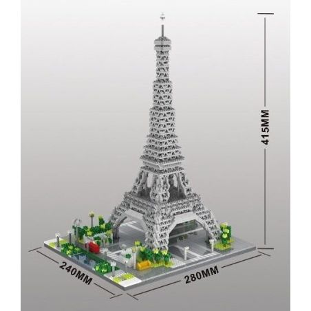 LEZI LZ8002 8002 YZ DIAMOND 069 Xếp hình kiểu  ARCHITECTURE Eiffel Tower Tháp Eiffel 3369 khối