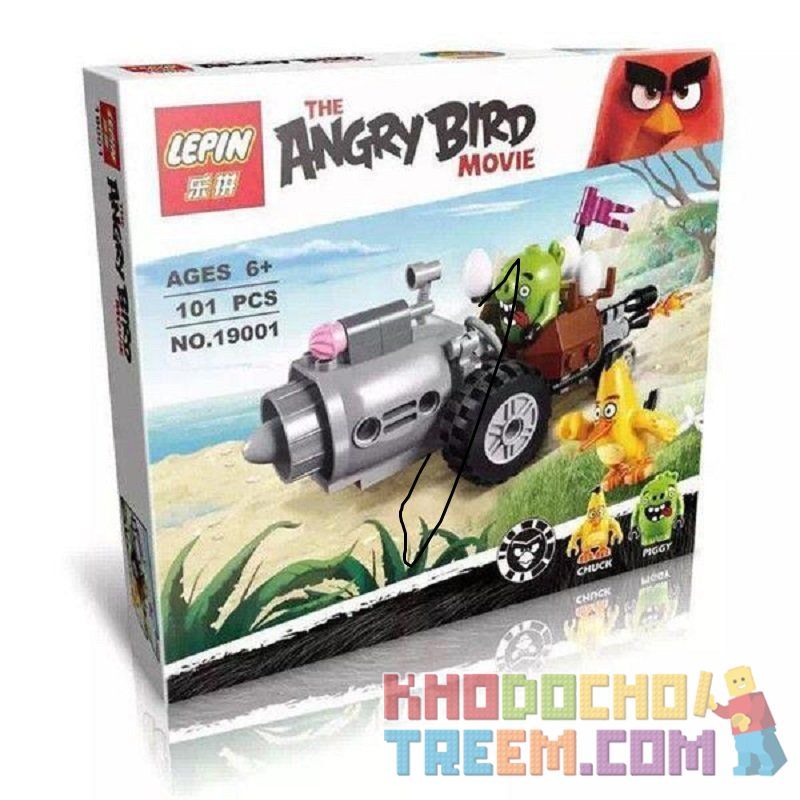 NOT Lego PIGGY CAR ESCAPE 75821 Bela Lari 10505 LEPIN 19001 xếp lắp ráp ghép mô hình CUỘC TẨU THOÁT CỦA SIÊU TRỘM TRỨNG PIGGY HEO XE TRỐN The Angry Birds Movie Những Chú Chim Điên 74 khối