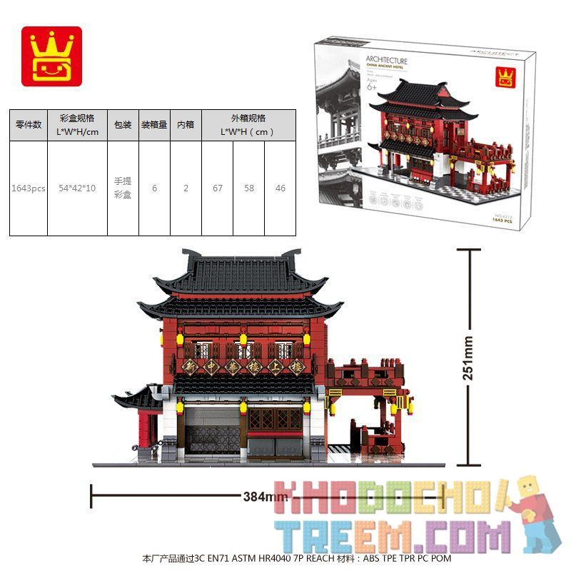 WANGE 6312 non  KHÁCH SẠN CỔ bộ đồ chơi xếp lắp ráp ghép mô hình Modular Buildings CHINA ANCIENT HOTEL Mô Hình Nhà Cửa 2038 khối WANGE 6312 non  KHÁCH SẠN CỔ bộ đồ chơi xếp lắp ráp ghép mô hình Modular Buildings CHINA ANCIENT HOTEL Mô Hình Nhà Cửa 2038 khối