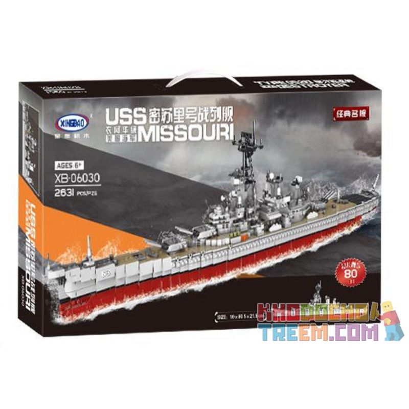 XINGBAO XB-06030 06030 XB06030 non Lego TÀU CHIẾN bộ đồ chơi xếp lắp ráp ghép mô hình Military Army WARSHIP USS MISSOURI Quân Sự Bộ Đội 2631 khối