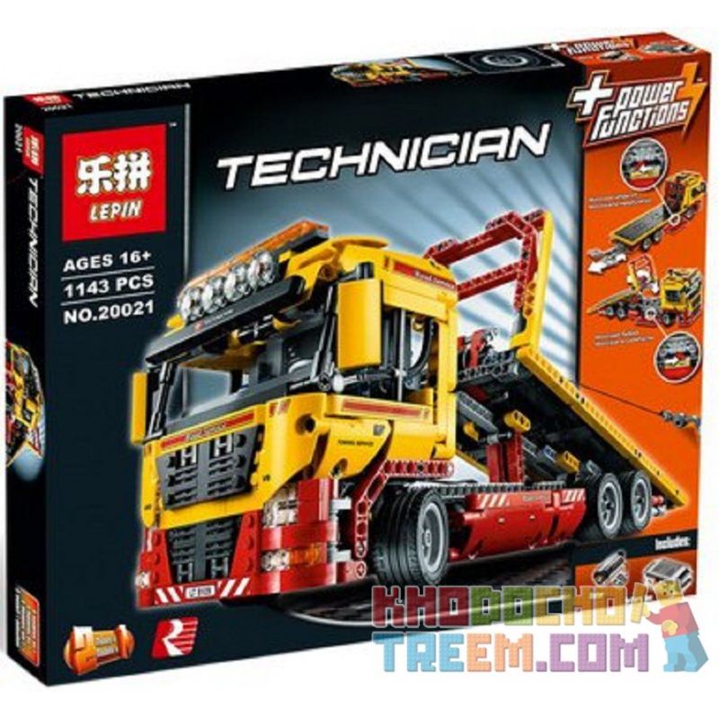 NOT Lego FLATBED TRUCK 8109 18109 LELE 38042 LEPIN 20021 xếp lắp ráp ghép mô hình XE TẢI PHẲNG Technic Kỹ Thuật Công Nghệ Cao Mô Hình Phương Tiện 1115 khối