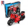 DOUBLEE CADA C51024 51024 non  XE MÔ TÔ ĐUA ĐỎ bộ đồ chơi xếp lắp ráp ghép mô hình  DETECH Kỹ Thuật Công Nghệ Cao Mô Hình Phương Tiện 484 khối
