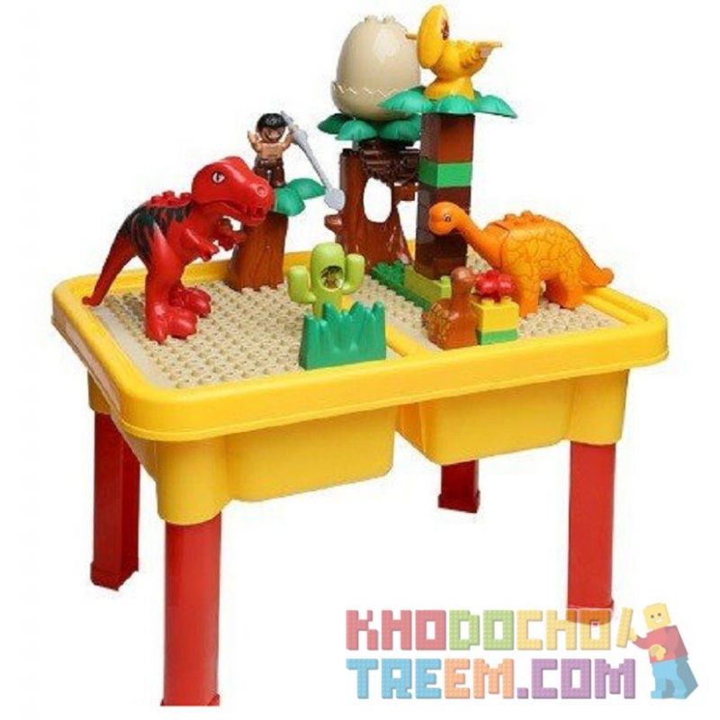 NOT LEGO Duplo 5597 Dino Trap, Hystoys HongYuanSheng Aoleduotoys HG-1486 Xếp hình bẫy khủng long bạo chúa loại có bàn 36 khối NOT LEGO Duplo 5597 Dino Trap, Hystoys HongYuanSheng Aoleduotoys HG-1486 Xếp hình bẫy khủng long bạo chúa loại có bàn 36 khối