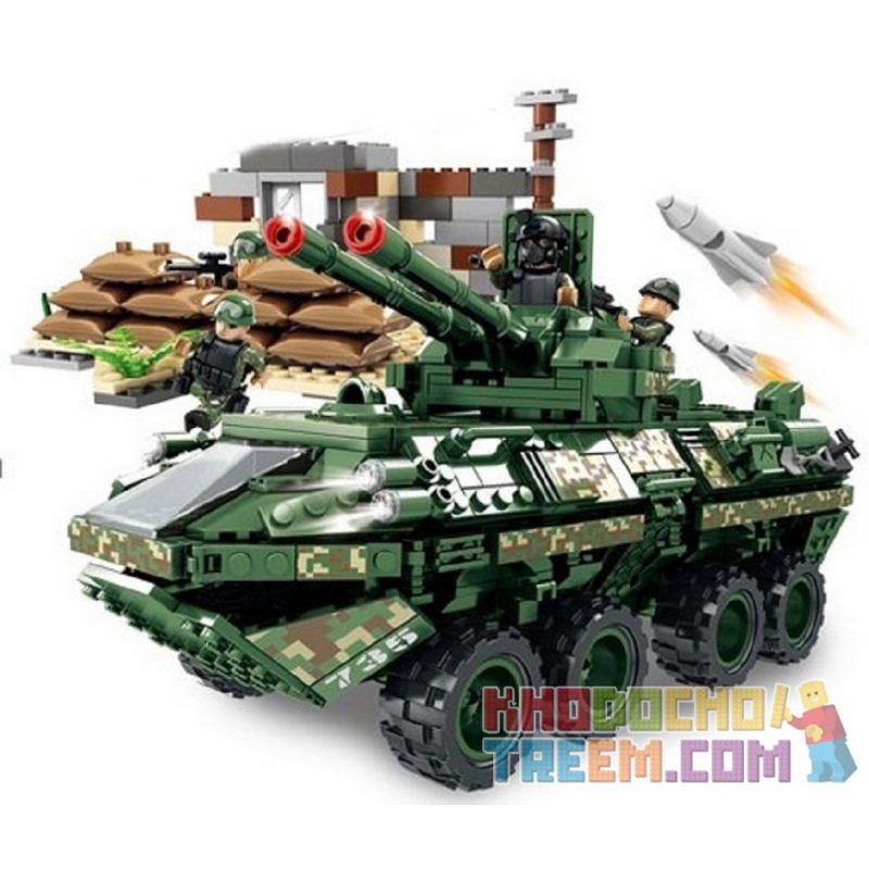 WOMA C0735 0735 Xếp hình kiểu Lego MILITARY ARMY Overlord Flower Armored Vehicles Xe Bọc Thép 1154 khối