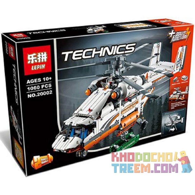 NOT LEGO Technic 42052 Heavy Lift Helicopter, KING 90002 Lele 38008 Lepin 20002 Xếp hình Trực Thăng Vận Tải Hạng Nặng 1042 khối có động cơ pin NOT LEGO Technic 42052 Heavy Lift Helicopter, KING 90002 Lele 38008 Lepin 20002 Xếp hình Trực Thăng Vận Tải Hạng Nặng 1042 khối có động cơ pin