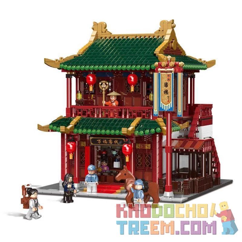 XINGBAO XB-01022 01022 XB01022 non Lego LỮ QUÁN TRUNG HOA bộ đồ chơi xếp lắp ráp ghép mô hình Chinatown ROADHOUSE Khu Phố Tàu 3046 khối