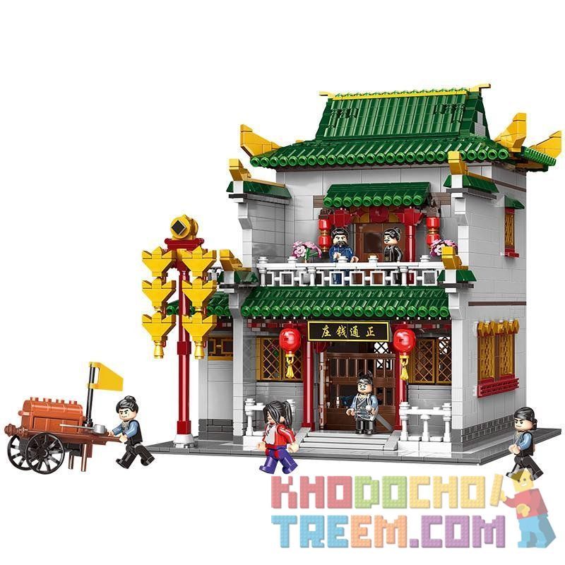 XINGBAO XB-01023 01023 XB01023 non Lego TIỆM CẦM ĐỒ TRUNG HOA bộ đồ chơi xếp lắp ráp ghép mô hình Chinatown BANKS Khu Phố Tàu 2955 khối