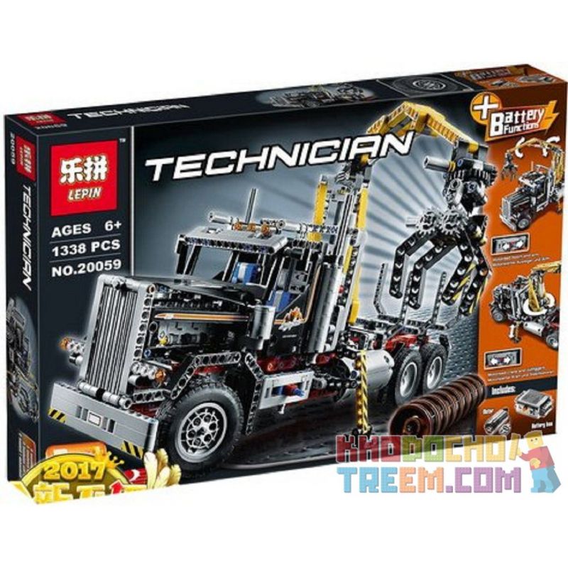 NOT Lego LOGGING TRUCK 9397 LEPIN 20059 xếp lắp ráp ghép mô hình XE TẢI GẮP GỖ KHAI THÁC Technic Kỹ Thuật Công Nghệ Cao Mô Hình Phương Tiện 1308 khối