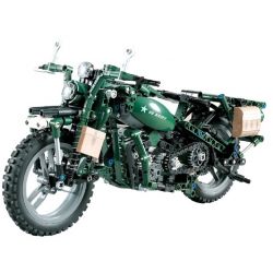 DOUBLEE CADA C51022 51022 Xếp hình kiểu Lego TECHNIC World War II Motorcycle World War II Military Harley Moto Xe Máy Quân Sự Harley 550 khối có động cơ pin