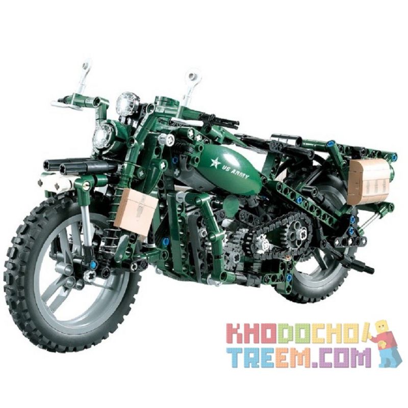 DOUBLEE CADA C51022 51022 Xếp hình kiểu Lego TECHNIC World War II Motorcycle World War II Military Harley Moto Xe Máy Quân Sự Harley 550 khối có động cơ pin DOUBLEE CADA C51022 51022 Xếp hình kiểu Lego TECHNIC World War II Motorcycle World War II Military Harley Moto Xe Máy Quân Sự Harley 550 khối có động cơ pin