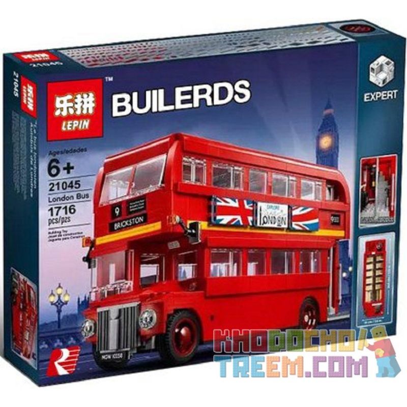 NOT Lego LONDON BUS 10258 DINGGAO DG1266 1266 G·M 85023 Bela Lari 10775 LEPIN 21045 SHENG YUAN/SY 1266 xếp lắp ráp ghép mô hình Ô TÔ BUÝT LONDON XE LUÂN ĐÔN Creator Expert Chuyên Gia Sáng Tạo 1686 khối