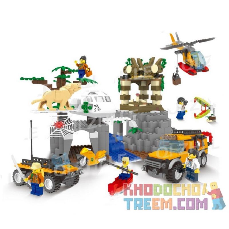 QIZHILE 25006 Xếp hình kiểu Lego CITY Jungle Expedition Castle In The Forest Khám Phá Rừng Nhiệt đới Lâu đài Trong Rừng 917 khối
