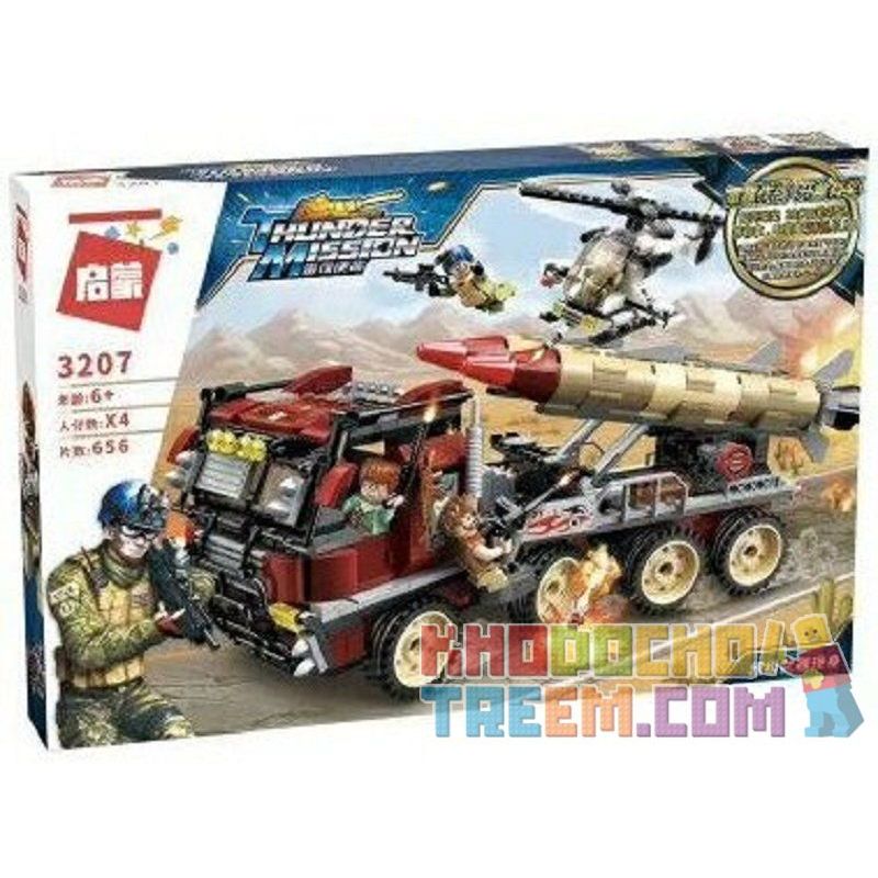Enlighten 3207 Qman 3207 Xếp hình kiểu Lego ThunderMission Thunder Mission Super Weapons Appear Xe Tải Bắn Tên Lửa 656 khối