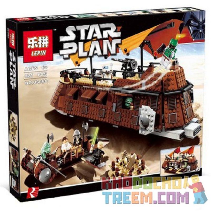 NOT Lego JABBA'S SAIL BARGE 6210 LEPIN 05090 xếp lắp ráp ghép mô hình TÀU CÓ BUỒM CỦA JABBA SÀ LAN Star Wars Chiến Tranh Giữa Các Vì Sao 781 khối