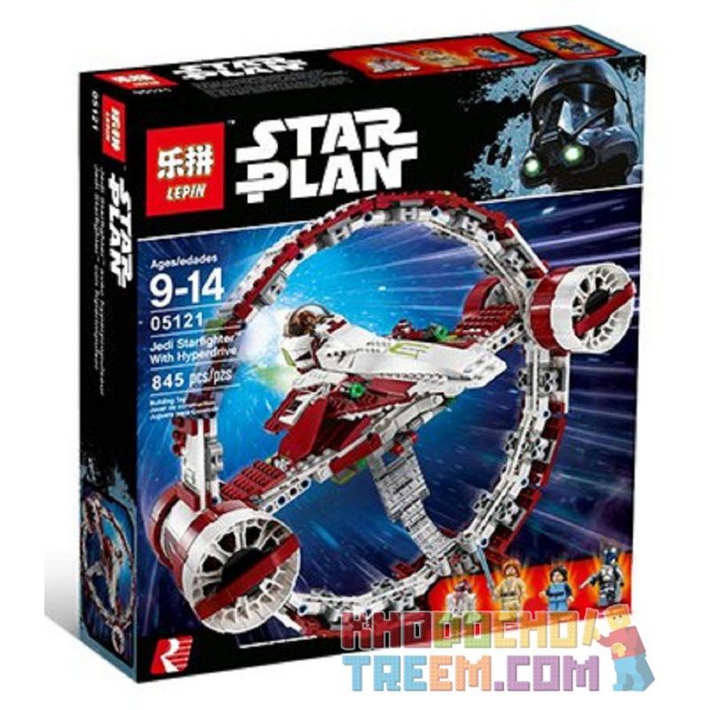 NOT Lego JEDI STARFIGHTER WITH HYPERDRIVE 75191 LEPIN 05121 xếp lắp ráp ghép mô hình TÀU CHIẾN ĐẤU CỦA JEDI VỚI ĐỘNG CƠ SIÊU TỐC STARFIGHTER HYPERDRIVE Star Wars Chiến Tranh Giữa Các Vì Sao 825 khối