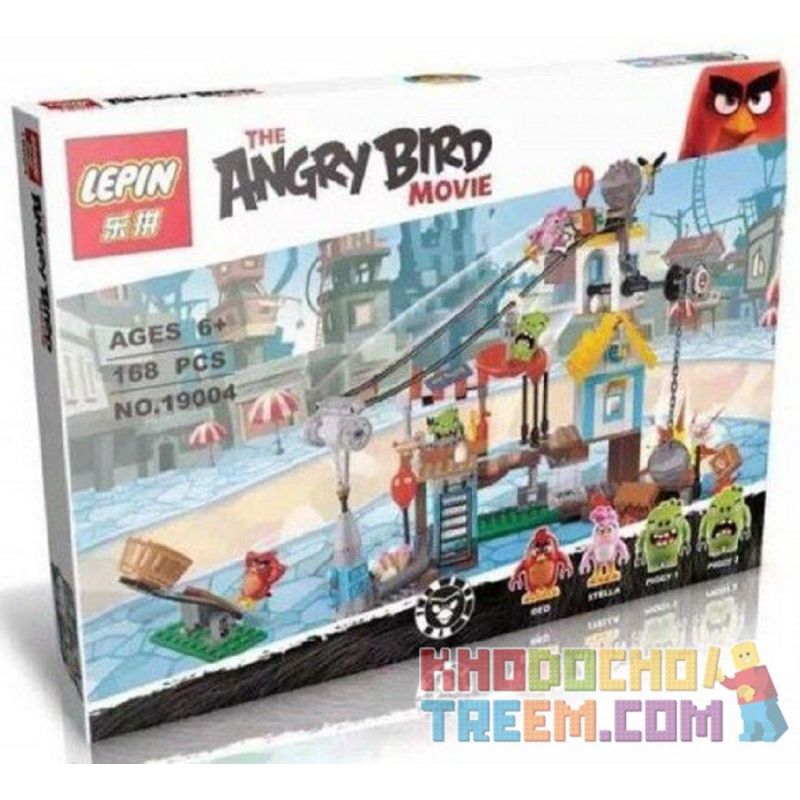 NOT Lego PIG CITY TEARDOWN 75824 Bela Lari 10508 LEPIN 19004 xếp lắp ráp ghép mô hình TẤN CÔNG THÀNH PHỐ TRỘM CẮP SỰ SỤP ĐỔ CỦA LỢN The Angry Birds Movie Những Chú Chim Điên 386 khối
