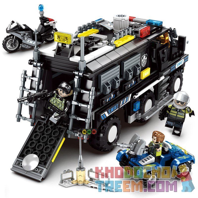 SEMBO 102438 non  ĐỘI CẢNH SÁT ĐẶC NHIỆM SWAT bộ đồ chơi xếp lắp ráp ghép mô hình Swat Special Force 705 khối SEMBO 102438 non  ĐỘI CẢNH SÁT ĐẶC NHIỆM SWAT bộ đồ chơi xếp lắp ráp ghép mô hình Swat Special Force 705 khối