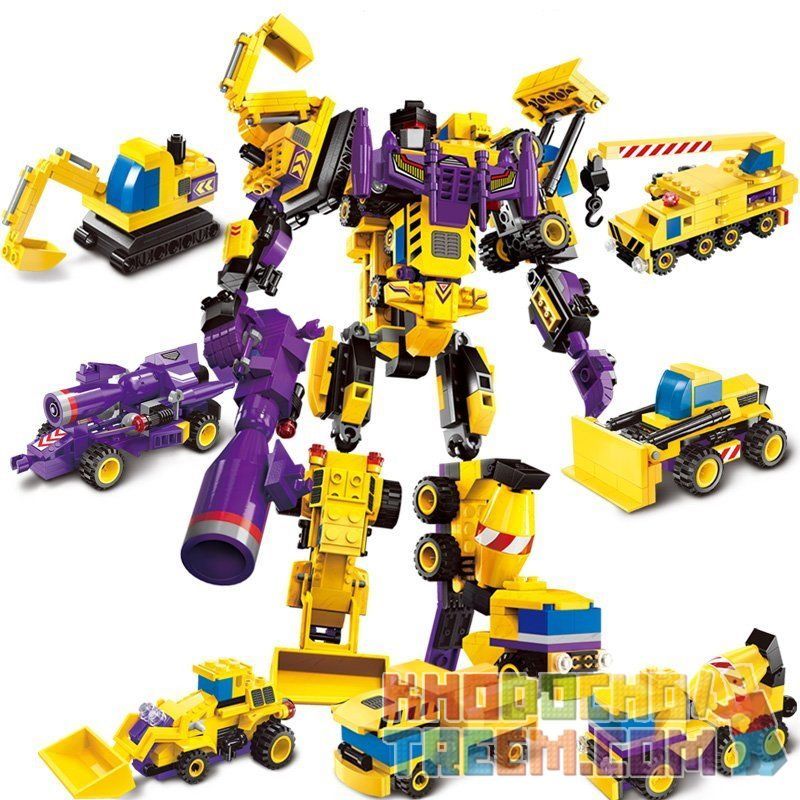 Enlighten 1401 Qman 1401 non Lego XẾP HÌNH CHIẾN THẦN 7 TRONG 1 bộ đồ chơi xếp lắp ráp ghép mô hình Transformers CREATIVE MASTER Robot Đại Chiến Người Máy Biến Hình 599 khối