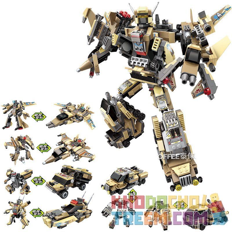 Enlighten 3103 Qman 3103 non Lego NGƯỜI MÁY KINGKONG CHIẾN ĐẤU ĐƯỢC LẮP RÁP BỞI BAY TÀNG HÌNH XE TĂNG BỌC THÉP... bộ đồ chơi xếp lắp ráp ghép mô hình Transformers TRANSCOLLECTOR Robot Đại Chiến Người Máy Biến Hình 912 khối