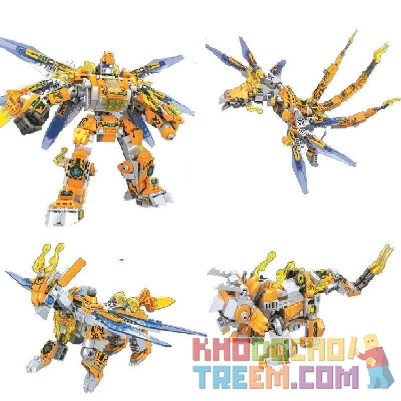 Winner 8037 non Lego NGƯỜI MÁY BIẾN HÌNH 4 DẠNG ROBOT KHỦNG LONG BAY KỲ LÂN SỪNG bộ đồ chơi xếp lắp ráp ghép mô hình Transformers Robot Đại Chiến Người Máy Biến Hình 489 khối
