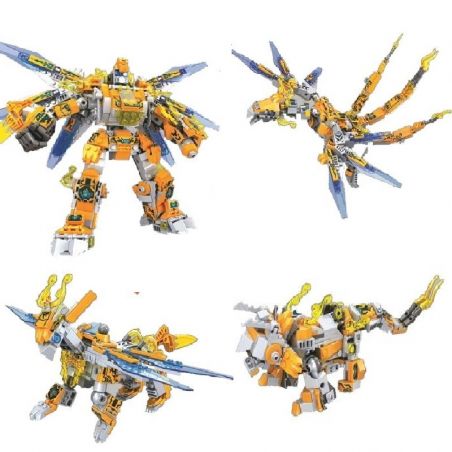 Winner 8037 non  NGƯỜI MÁY BIẾN HÌNH 4 DẠNG ROBOT KHỦNG LONG BAY KỲ LÂN SỪNG bộ đồ chơi xếp lắp ráp ghép mô hình Transformers Robot Đại Chiến Người Máy Biến Hình 489 khối