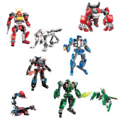 Enlighten 3101-1 3101-2 3101-3 3101-4 Qman 3101-1 3101-2 3101-3 3101-4 non  4 BỘ XẾP HÌNH GỒM ROBOT VÀ SÓI TINH BỌ CẠP NGỰA bộ đồ chơi xếp lắp ráp ghép mô hình Mecha MECHA CORPS Người Máy 741 khối