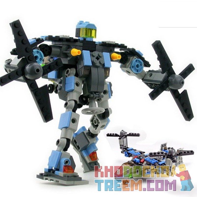 Kazi KY8020 8020 Xếp hình kiểu Lego TRANSFORMERS Helicopter Transformer Robot Robot Biến Hình Trực Thăng 245 khối