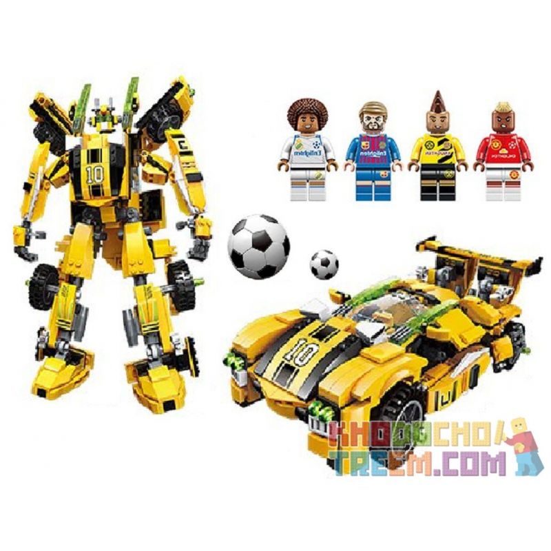 Enlighten 3005 Qman 3005 non Lego BUMBLEBEE ĐÁ BÓNG bộ đồ chơi xếp lắp ráp ghép mô hình Transformers SUPER SOCCER Robot Đại Chiến Người Máy Biến Hình 557 khối