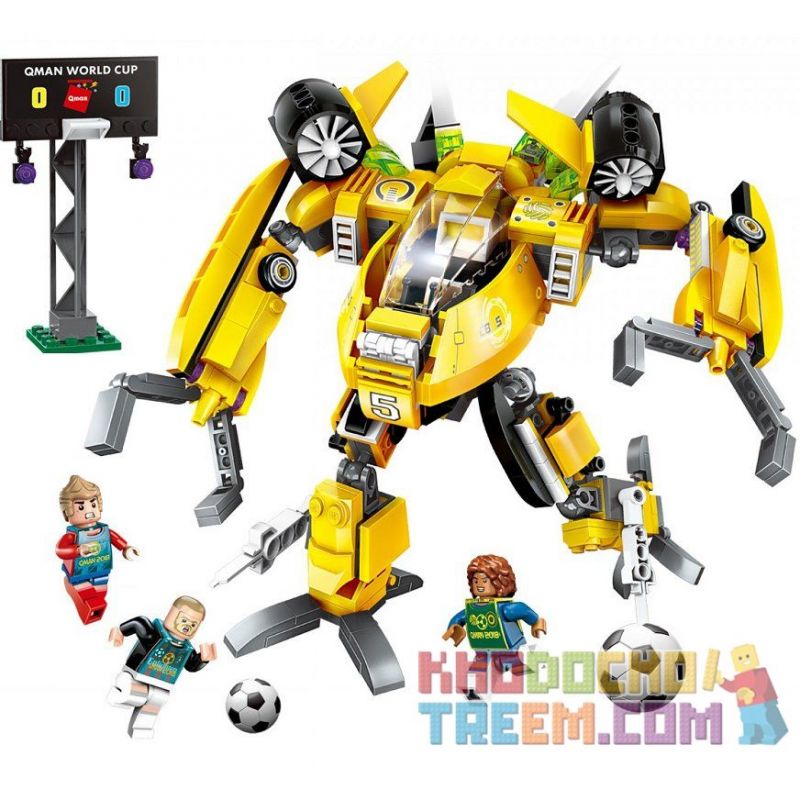 Enlighten 3004 Qman 3004 non Lego NGƯỜI MÁY BIẾN HÌNH ĐÁ BÓNG bộ đồ chơi xếp lắp ráp ghép mô hình Transformers SUPER SOCCER Robot Đại Chiến Người Máy Biến Hình 357 khối