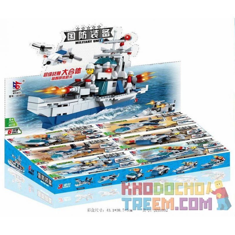 LE DI PIN 18002 Xếp hình kiểu  CREATOR 3 IN 1 Six-in-one Destroyer Chiến Hạm 6 Trong 1 497 khối