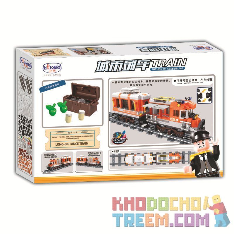 Winner 5087 non  TÀU HỎA ĐƯỜNG DÀI bộ đồ chơi xếp lắp ráp ghép mô hình Trains 473 khối