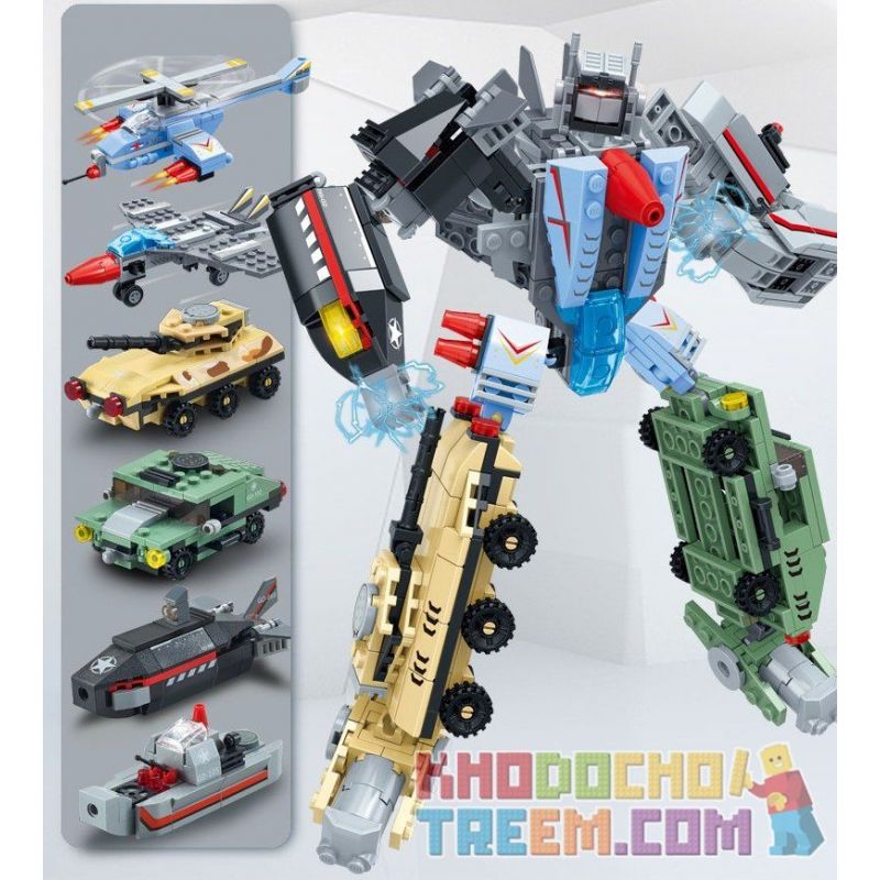 GUDI 8717 Xếp hình kiểu Lego MILITARY ARMY Super Sentai đội hình siêu nhiên: sáu trong một thần, bão chiến tranh và biệt đội phản ứng nhanh lắp được 7 mẫu 543 khối GUDI 8717 Xếp hình kiểu Lego MILITARY ARMY Super Sentai đội hình siêu nhiên: sáu trong một thần, bão chiến tranh và biệt đội phản ứng nhanh lắp được 7 mẫu 543 khối