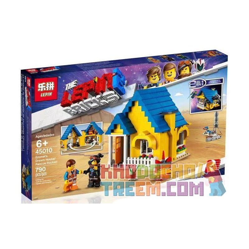 NOT THE LEGO MOVIE 2 THE SECOND PART 70831 Emmet's Dream House Rescue Rocket! The LEGO Movie 2 Emmett's Flying House And Rescue Rocket , LARI 11250 LEPIN 45010 Xếp hình Ngôi Nhà ước Mơ Của Emmet's 706 khối