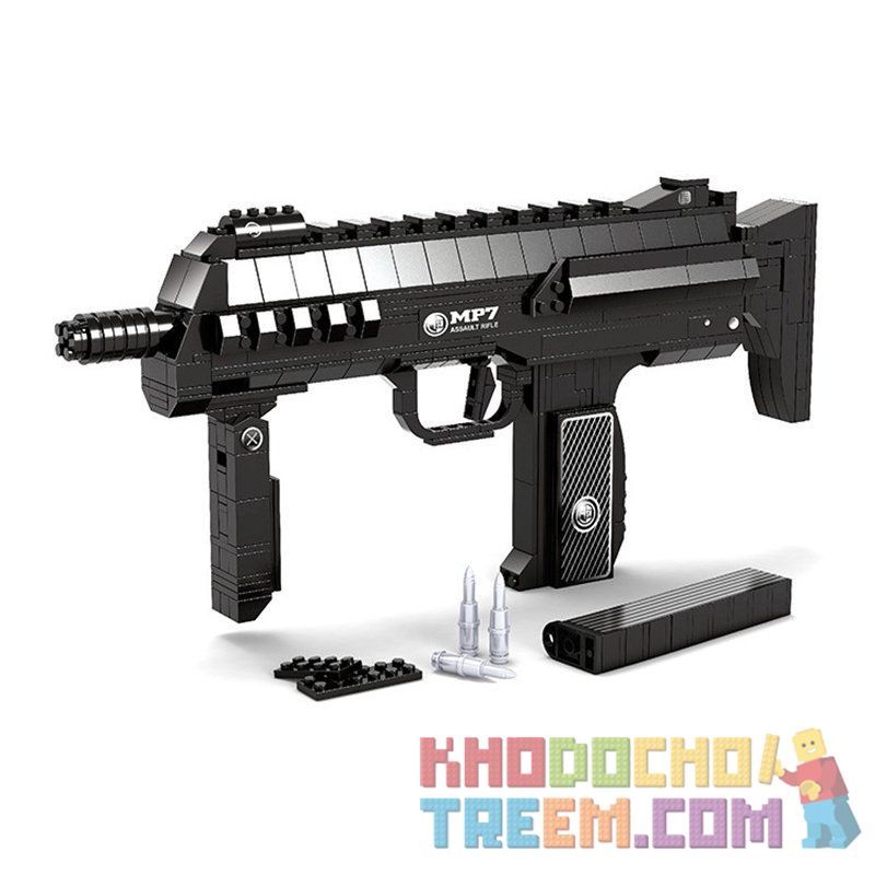 AUSINI 22608 Xếp hình kiểu Lego BLOCK GUN Submachine Gun MP7 Súng Tiểu Liên Mp7 508 khối