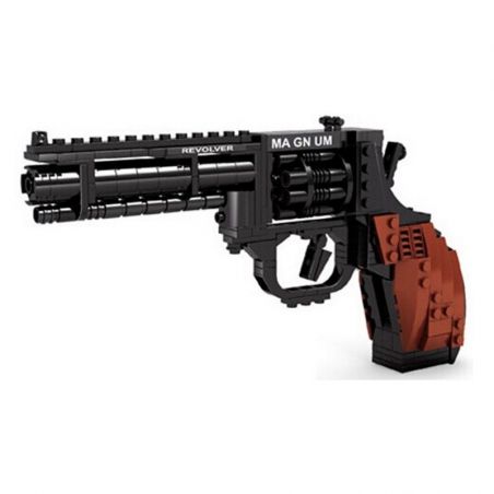 AUSINI 22511 non  SÚNG LỤC CÔN XOAY bộ đồ chơi xếp lắp ráp ghép mô hình Gun TOP GUN DISMOUNTING SERIES MAGNUM REVOLVER 300 khối