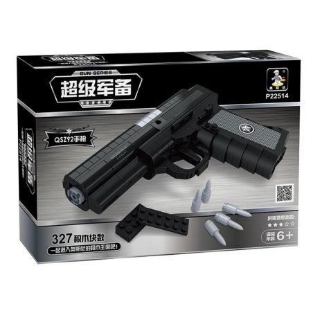 AUSINI 22514 non  SÚNG LỤC QSZ92 bộ đồ chơi xếp lắp ráp ghép mô hình Gun 327 khối