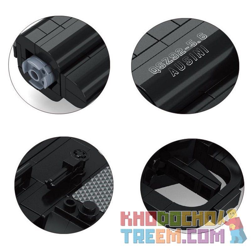 AUSINI 22514 non  SÚNG LỤC QSZ92 bộ đồ chơi xếp lắp ráp ghép mô hình Gun 327 khối