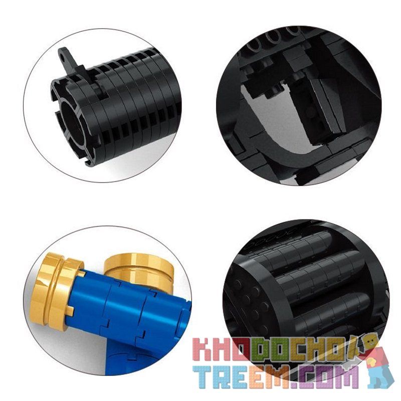 AUSINI 22709 Xếp hình kiểu  BLOCK GUN Striker Shotgun Súng Shotgun Ổ Xoay 373 khối