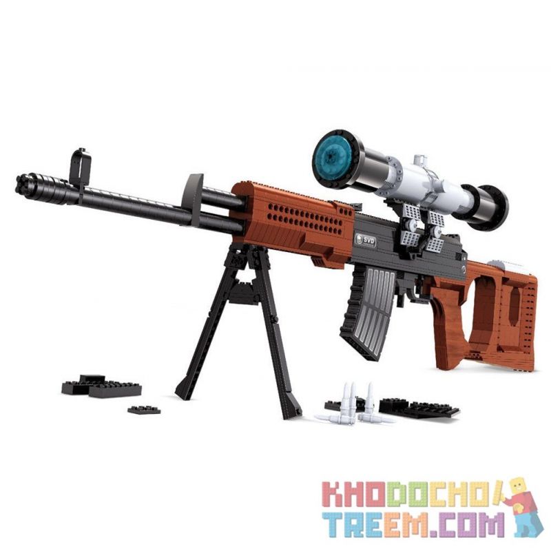 AUSINI 22803 Xếp hình kiểu Lego BLOCK GUN Sniper Rifle SVD Súng Ngắm Bắn Tỉa SVD 712 khối
