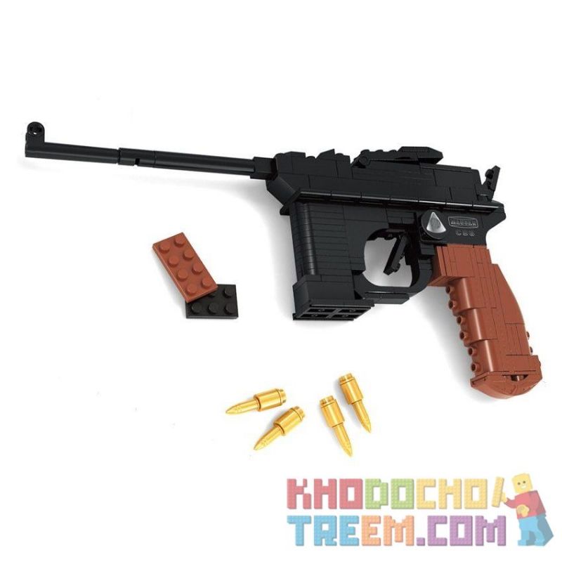 AUSINI P22420 22420 LOZ 1956 non Lego MAUSER-M1898 SIÊU VŨ KHÍ SÚNG LỤC bộ đồ chơi xếp lắp ráp ghép mô hình Gun SQUIRREL 1831 khối