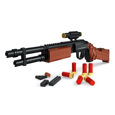 AUSINI 22804 Xếp hình kiểu  BLOCK GUN M870 Shotgun Súng Shotgun M870 527 khối