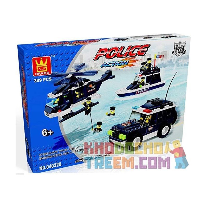 WANGE 040220 Xếp hình kiểu Lego POLICE Marine Police Force Đội Tuần Tra Vùng Biển 399 khối