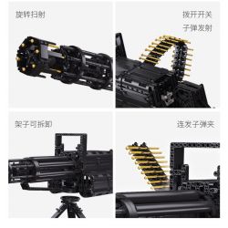 QIZHILE 86001 non  SIÊU SÚNG MÁY ĐỘNG CƠ PIN SẠC bộ đồ chơi xếp lắp ráp ghép mô hình  GATING GUN Kỹ Thuật Công Nghệ Cao Mô Hình Phương Tiện 1422 khối