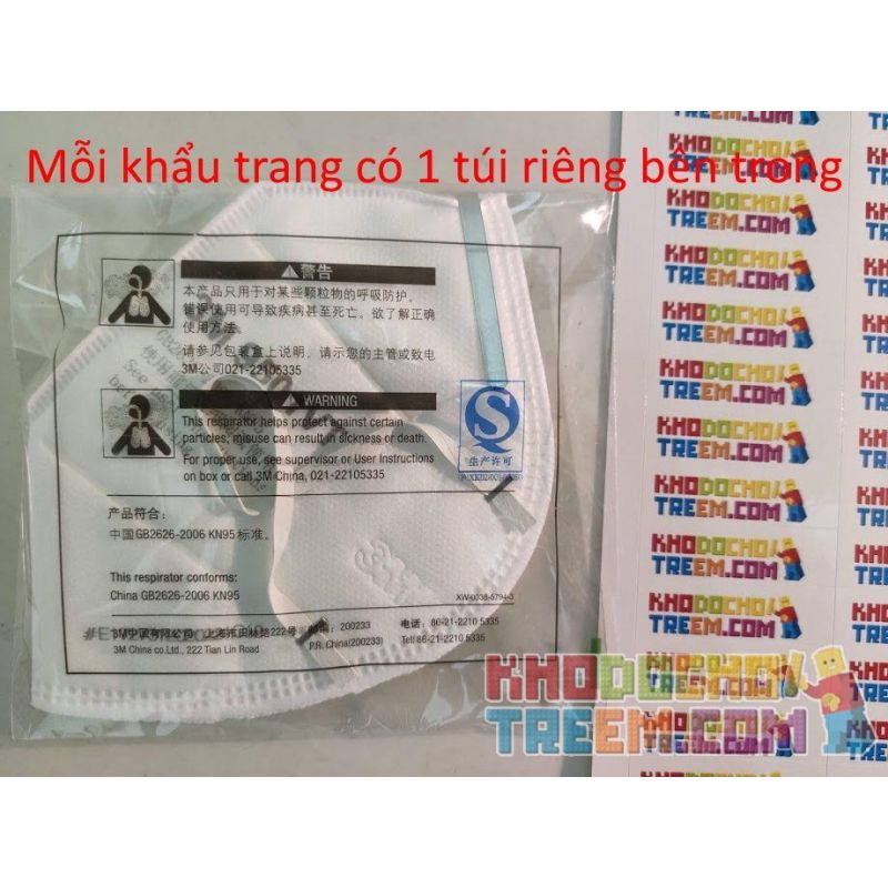 Khẩu trang 3M 9501VT KN95 lọc hơn 95% bụi siêu mịn PM2.5 có van thở, đeo tai, chun tổng hợp, chính hãng tốt hơn 3M 9001V chỉ lọc