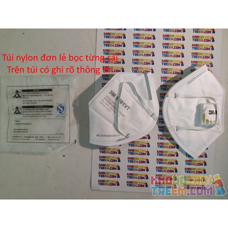 Khẩu trang 3M 9501VT KN95 lọc hơn 95% bụi siêu mịn PM2.5 có van thở, đeo tai, chun tổng hợp, chính hãng tốt hơn 3M 9001V chỉ lọc