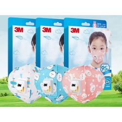 Khẩu trang trẻ em 3M 9561V KN95 lọc hơn 95% bụi siêu mịn PM2.5 có van thở, đệm mũi