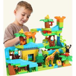 FEELO 1608 Xếp hình kiểu    Large Beads Slide On Tree House Ống Trượt Hạt Lớn Trên Nhà Cây 200 khối