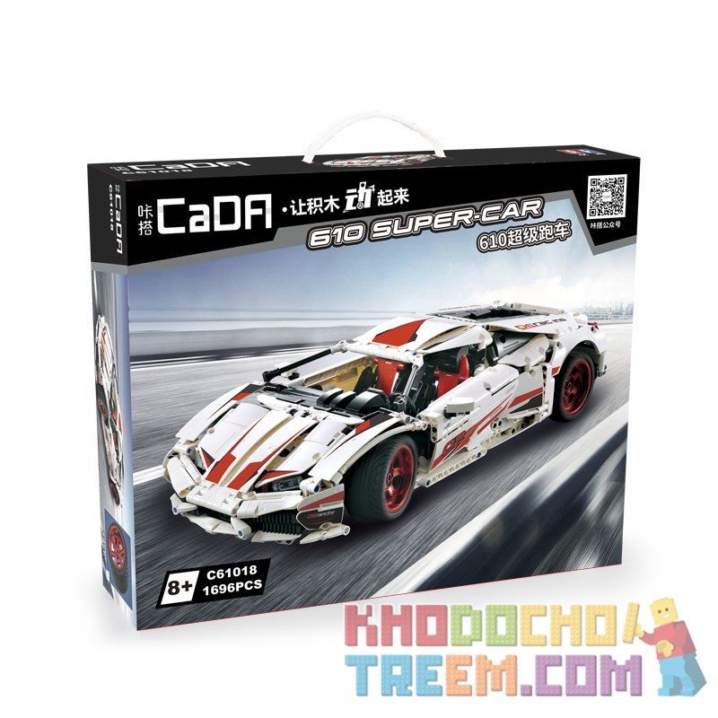 DOUBLEE CADA C61018 61018 C41011 41011 non  SIÊU XE HURACAN LP 610 bộ đồ chơi xếp lắp ráp ghép mô hình  LAMBORGHINI HURACAN LP 610 SUPER-CAR Kỹ Thuật Công Nghệ Cao Mô Hình Phương Tiện 1696 khối